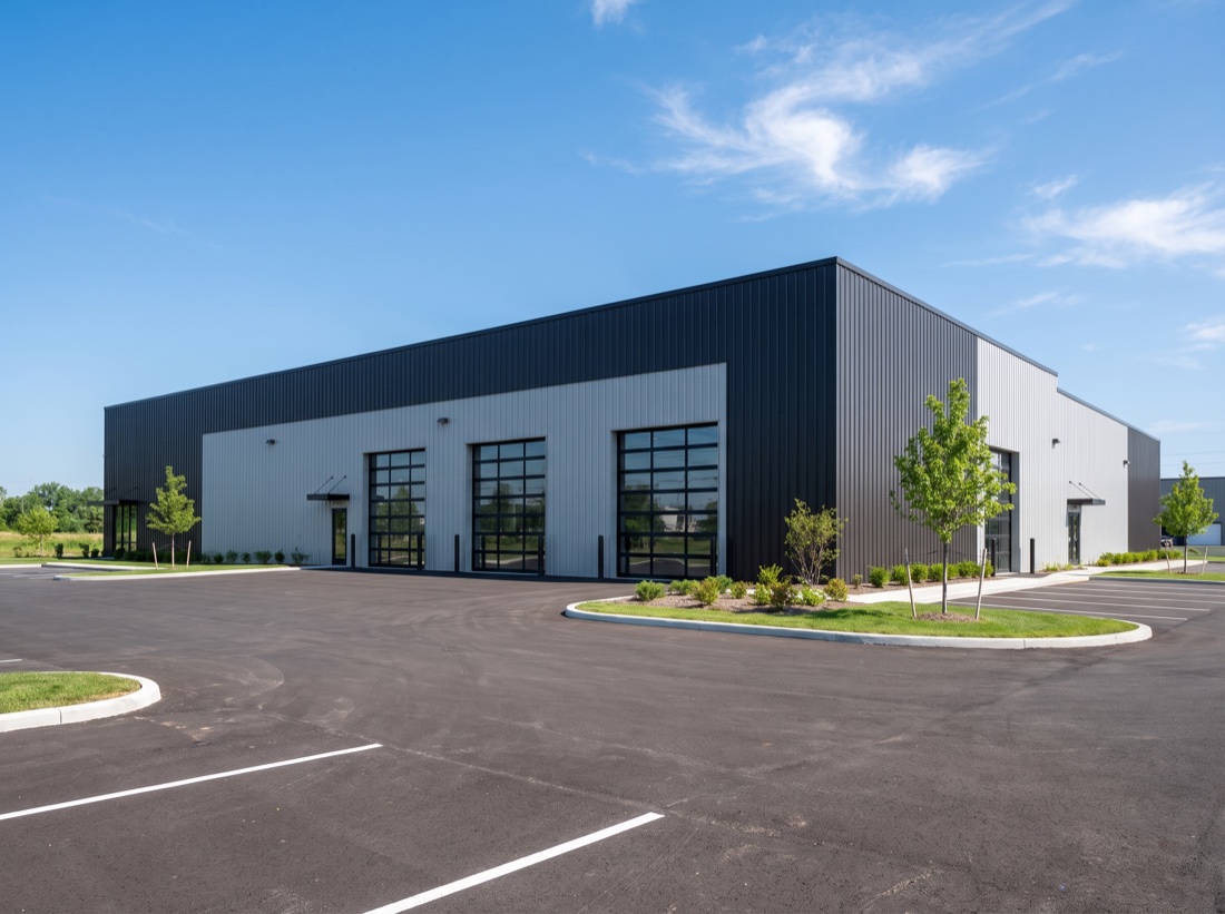 Industrial steel manufacturing building
